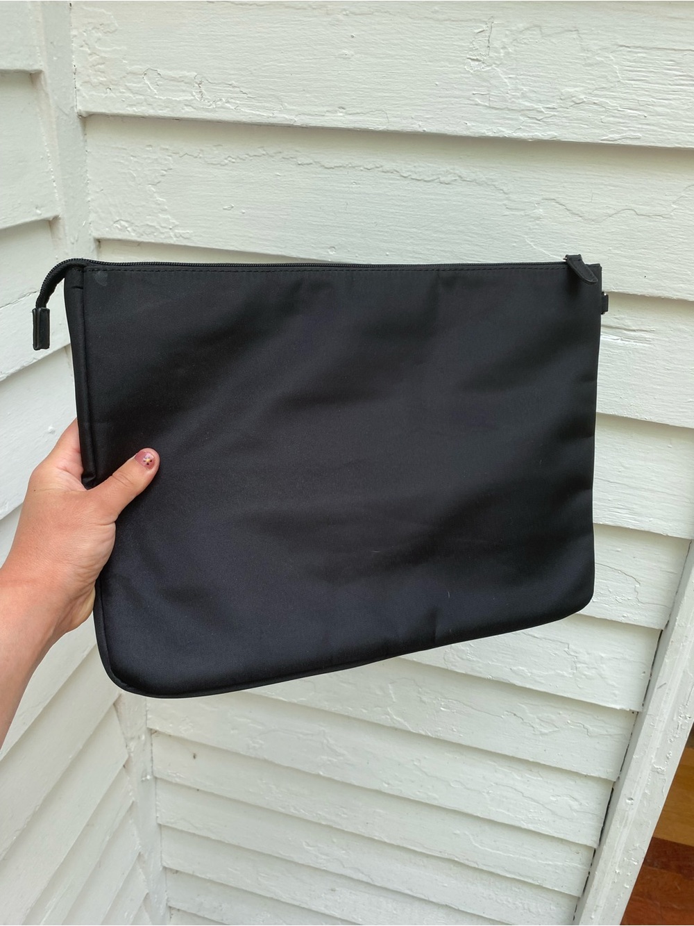 Black Zip Pouch- Minimal Carry Case Cushioned Laptop Sleeve
